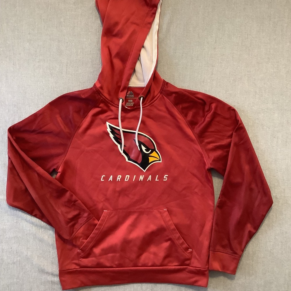 Majestic Arizona Cardinals NFL Hoodie Red Performance Sweatshirt Mens Size M